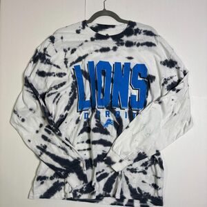 Junk Food Men's/ Women's New Era Black Detroit Lions Tie-Dye Long Sleeve T-Shirt